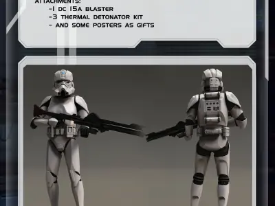 Star Wars 3D Printable Clone Trooper Engineer Figure 3D print model