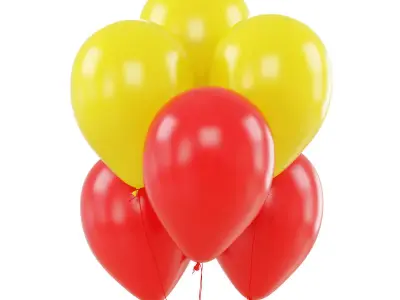 Festive colorful balloons 3D model