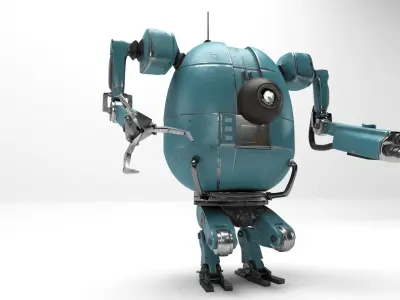 PBR Detailed Robot Low-poly 3D model