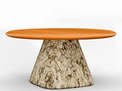 Round Cofee Table Low-poly 3D model