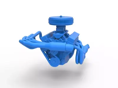 Engine V8 for Supermodified race car Version 4 Scale 1 to 25 3D print model