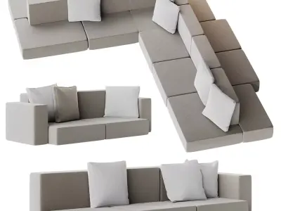 Modular sofa MAGS Low-poly 3D model
