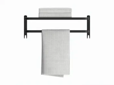 Bathroom Towel Rail Rack with Towels 3D model