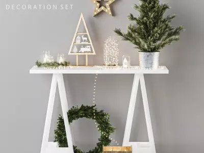 Decorative set christmas decoration 3D model