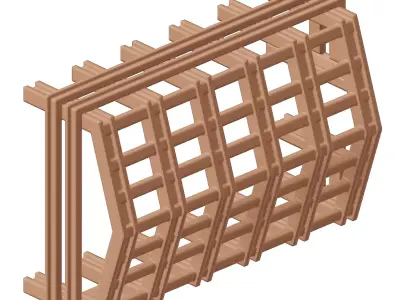 Plastic Exquisite Building Frame Toy 3D model