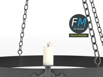 Medieval chandelier 2 3D model