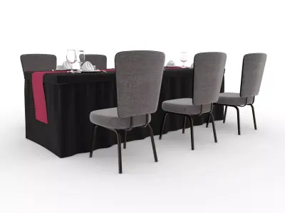 Banquet Table and Chair 150 3D model