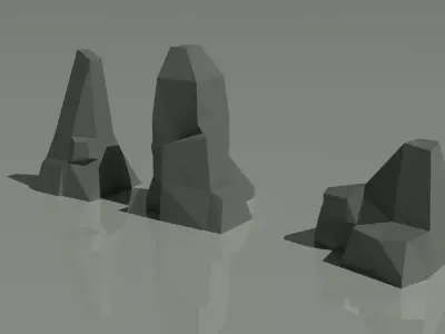Low-Poly Rocks three Free low-poly 3D model