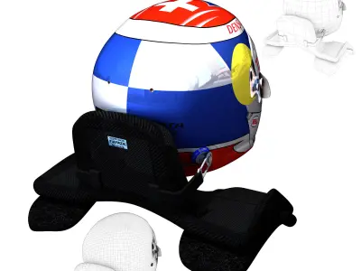 Buemi WEC helmet 2018 Low-poly 3D model