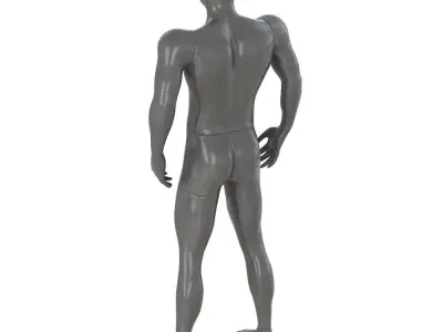 Gray abstract male mannequin sport figure 85 3D model