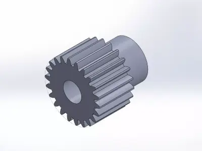 Spur gear    Module 1   22 theeth   SolidWorks  STEP files 3D model