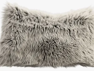 Fur pillows set 3 3D model