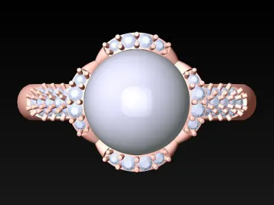 Pearl Ring - Womens Rings  -  N415938 3D print model