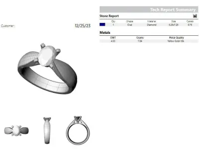 Oval 0-75-CT Quarter Round Profile Shank Width 4-00mm 3D print model