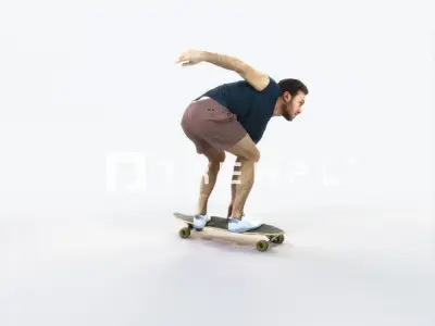 Flow 03G Riding a Skateboard Sports Man Low-poly 3D model