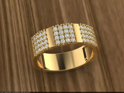 Diamond Jewelry Ring 3D print model 10