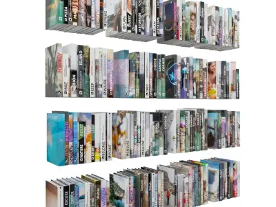 Books 150 pieces 1-8-2 Low-poly 3D model