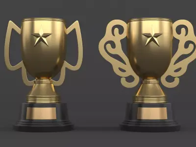  Trophy Cups 3D model