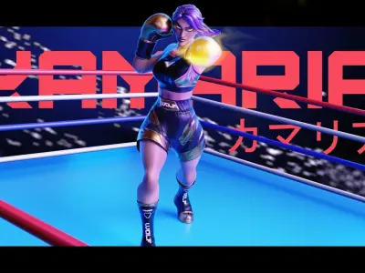 Low Poly Boxer - MMA Fighter - Kamaria Low-poly 3D model