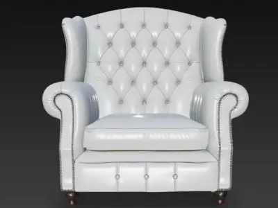 Classic Tufted Leather Armchair 3D Model 3D model purchase