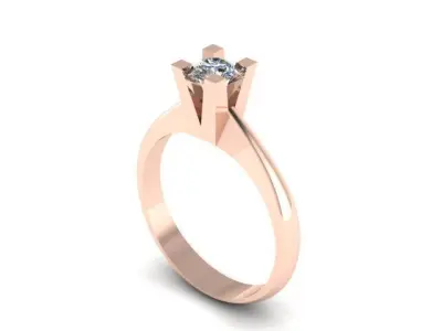 solitair ring for daimond 3D print model