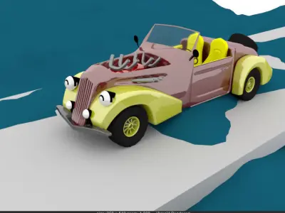 Car-Vehicle vintage car Low-poly 3D model