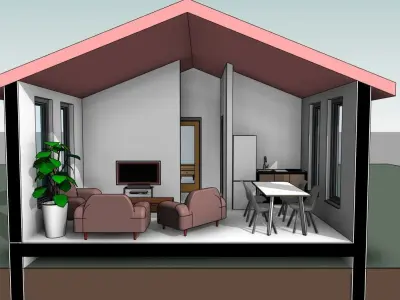 House Plans 8X6  3D model