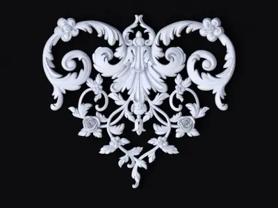 Central decor ornament for furniture 3D model 832