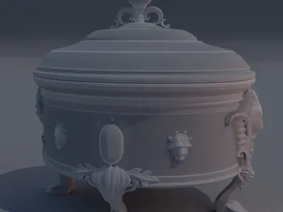 Sugar Bowl 3D Model - Free High-Poly with Texture  Free 3D model