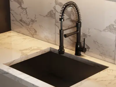 MODERN KITCHEN WITH ISLAND 008 Low-poly 3D model