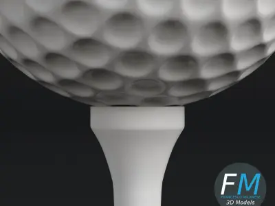 Golf ball and Tee set 3D model