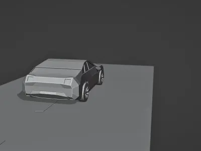 Low Poly Car And Road Free low-poly 3D model