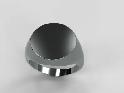 Mens Signet Ring Size 10 Gold Silver Platinum Jewelry 3D print model