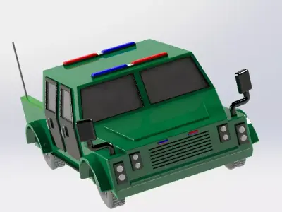 Armored SUV T2 printable 3D Model 3D print model 3D print model
