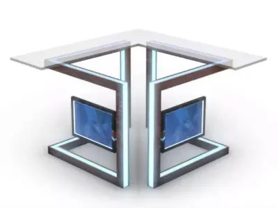 Virtual TV Studio News Desk 3 Free 3D model