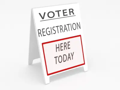 voter registartion sign board 3D 3D model