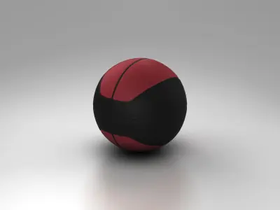 Basketball ball euro red-black Low-poly 3D model