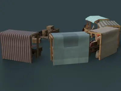 Medieval Market Pack Low-poly 3D model