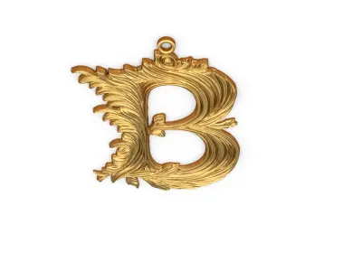 Alphabet Letter B Pendant  3D print model