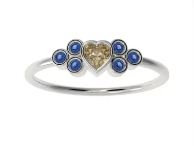  Basel ring with Heart diamond 3D print model