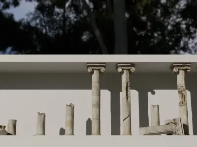 Greek Damaged Columns 3D model