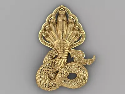 Khmer Dragon Neak Khmer Pendant 3D print model