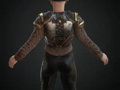  Steampunk rigged character Low-poly 3D model