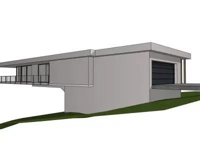 Modern Cantilever House Minimalist Elevated Villa 3D model