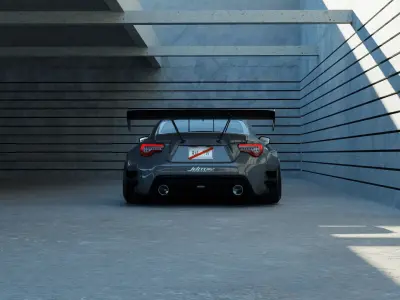 Car Lighting Scene 3D Blender File Textured FBX OBJ MTL Files 3D model