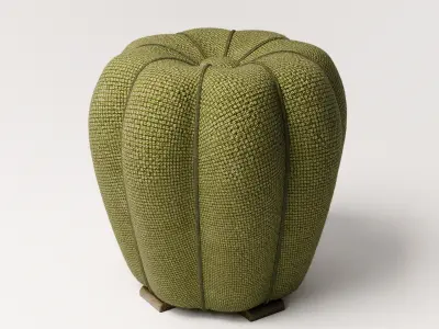 Halabala Footstool Low-poly 3D model