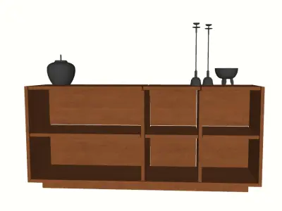 Wooden Furniture Set 3D model