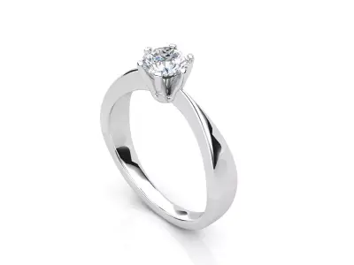 R RA02 engagement ring solitaire 3D print model