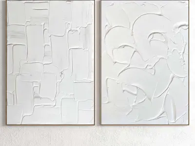 Plaster Two Photo Frame 112 Low-poly 3D model