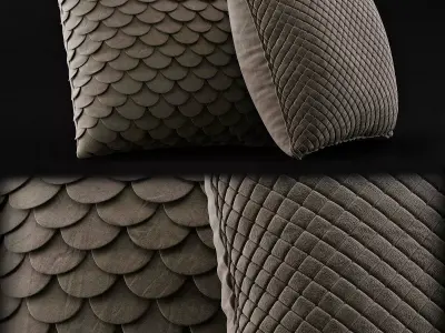 Solid Pillow Set 3D model Low-poly 3D model